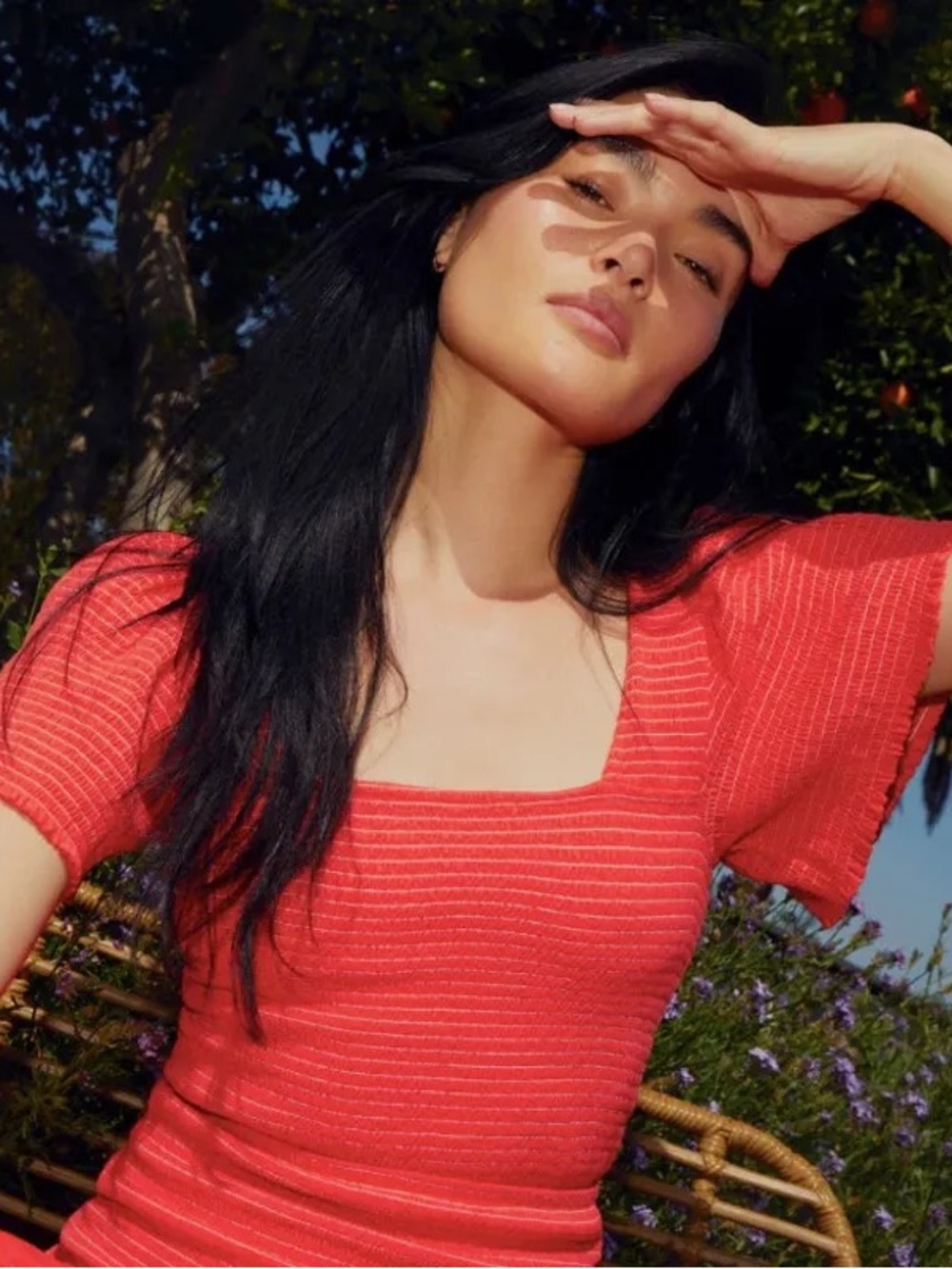 Nation LTD Scarlett Smocked Top in Candy Apple Red